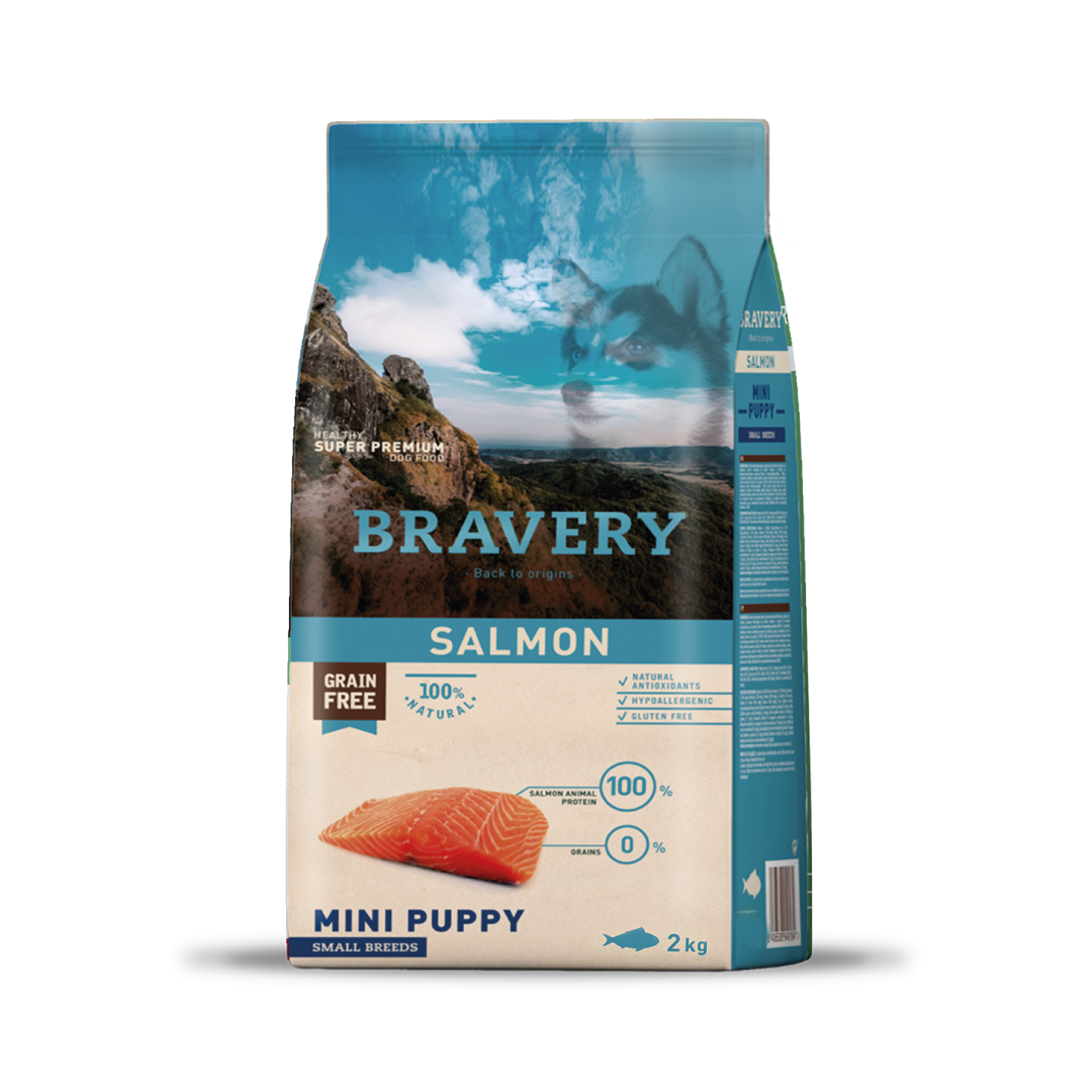 Bravery Mini Puppy Salmón 2 kg