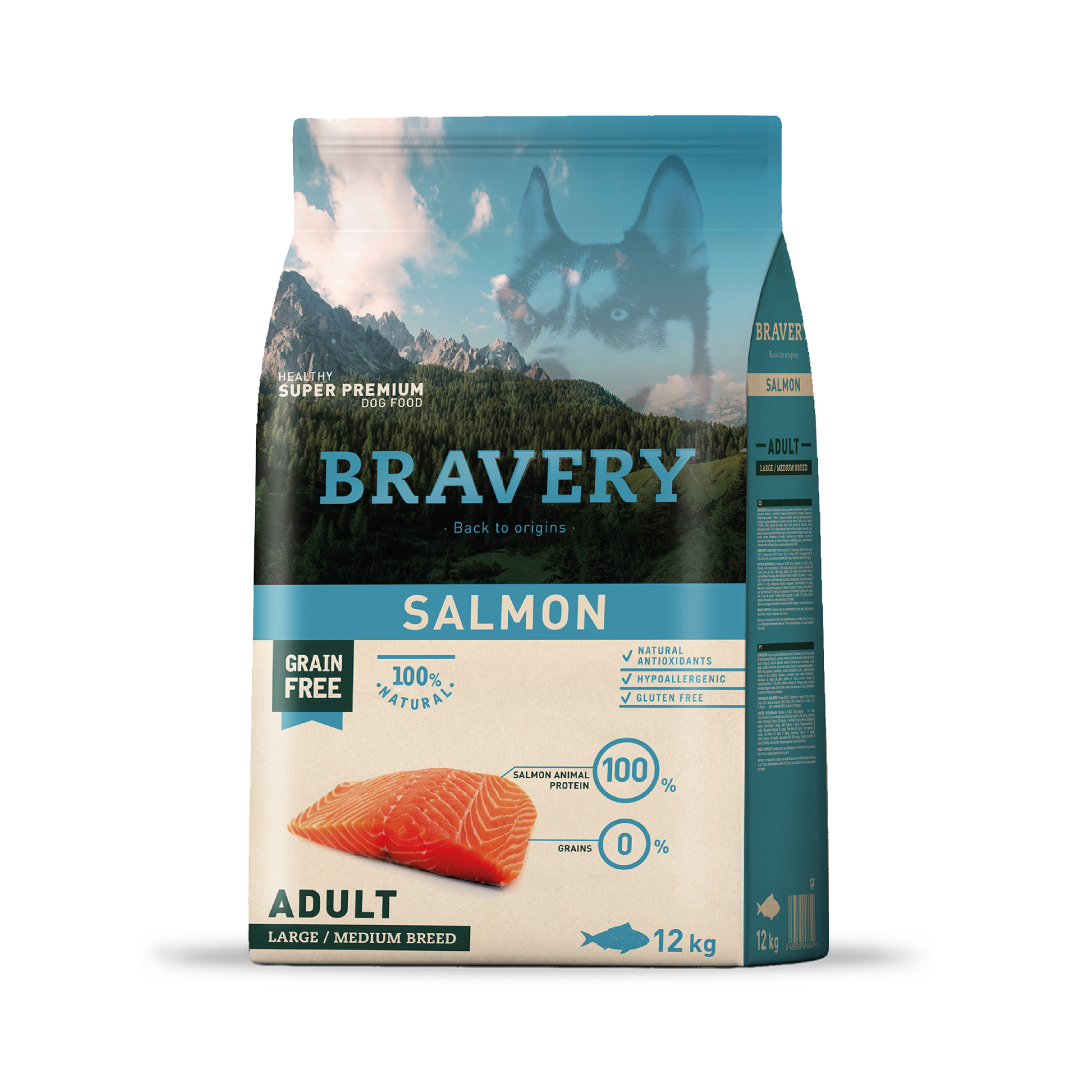 Bravery Perro Adulto Salmón 12 kg