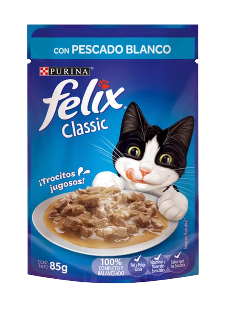 Felix Gato Adulto Pescado Blanco en Salsa 85 g