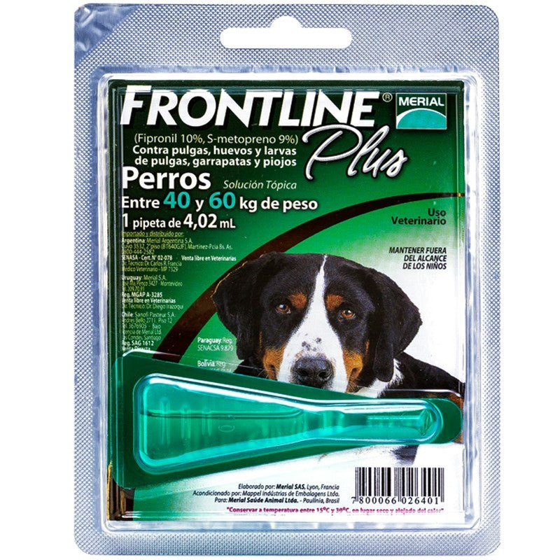 Frontline Plus para perros de 40 a 60 kg en pipeta antiparasitaria