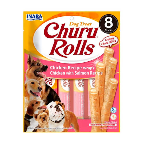 Churu Perro Rolls Pollo con Salmón 8 unidades