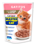 Master Cat Gatitos Carne y Leche Trocitos en Salsa 85 g