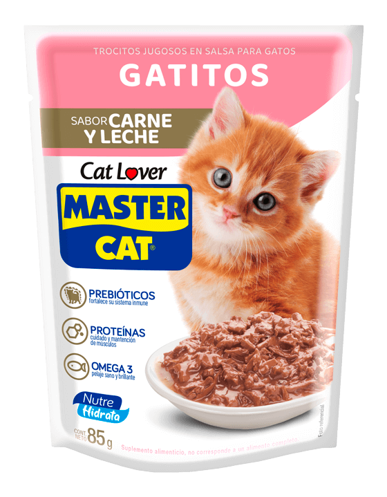 Master Cat Gatitos Carne y Leche Trocitos en Salsa 85 g